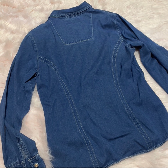 VTG Newton Trading Co. Denim Button Down Long-sleeve Shirt - Picture 2 of 7